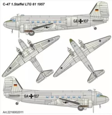 Douglas C-47  1.Staffel LTG 61 Erding 1957, 1:87, H0
