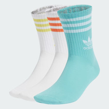 Image of Adidas Youth 3 Pair Of Sock Crew Socks colours shoe size-4/5.-6 Small (BOX E)