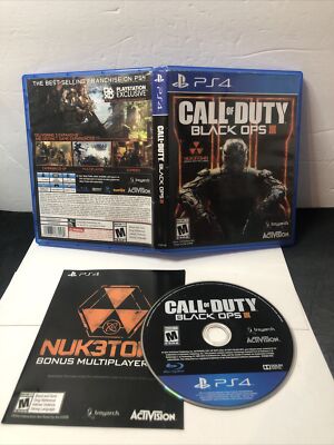 BLACK OPS III BLACK OPS 3 Sony Playstation 4 PS4 CALL OF DUTY COD WITH INSERT