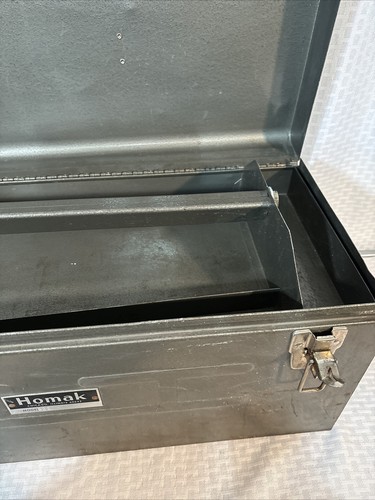 Vintage HOMAK METAL TOOL BOX DIVIDED TRAY MODEL #922 CHICAGO 22” X 9.5” X 10” - Picture 17 of 24
