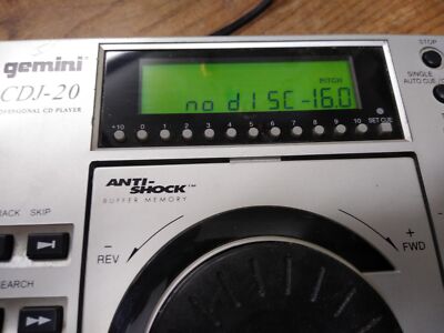 Gemini CDJ 20 Professional CD Player Deck Anti Shock Buffer Memory Gemini CDJ 20 Professional CD Player Deck Anti Shock Buffer Memory