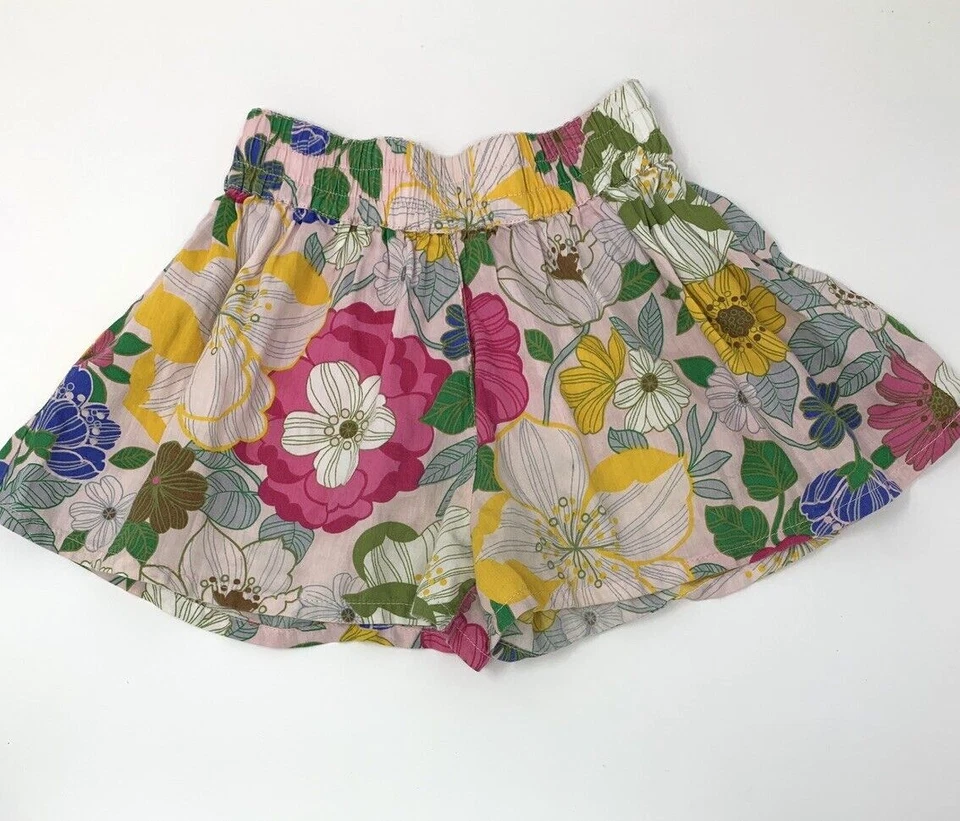 Monsoon Baby Girls 12-18 Months Pink Floral Shorts with Elastic Waist - Image 2 of 4