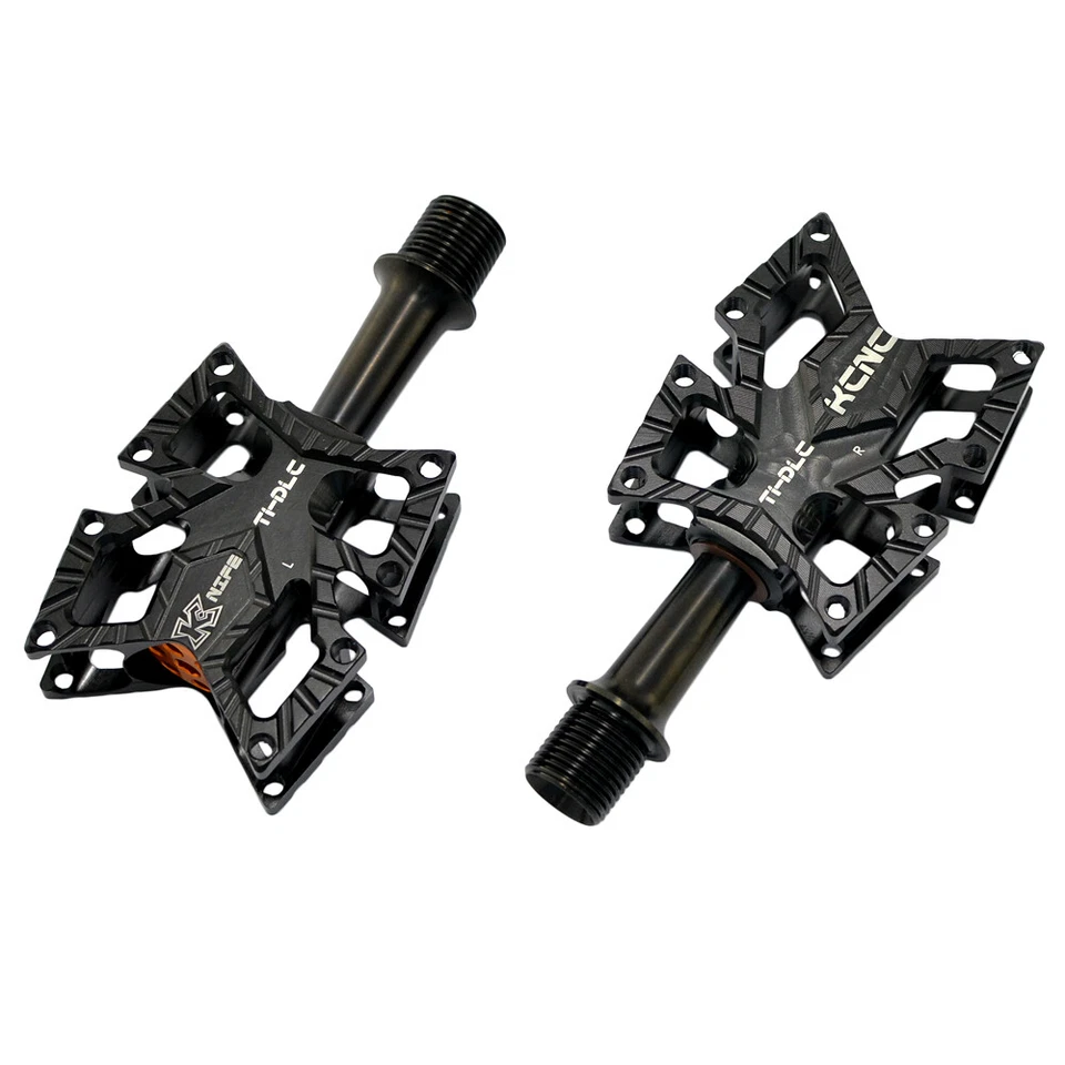 KCNC KNIFE Pedales de plataforma de carretera de husillo de titanio, negro Foto 2 de 4