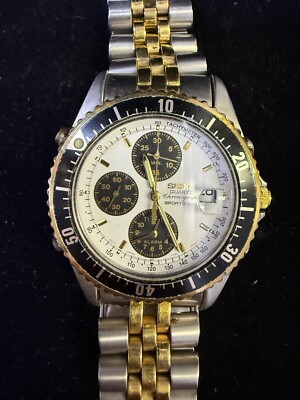 Seiko 7T32-6F39 Panda Dial Chronograph Alarm Sports 150 | Vintage
