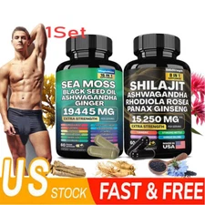 Sea Moss & Shilajit (Black Seed Oil, Turmeric, Ashwagandha, Ginger, Vitamin D)