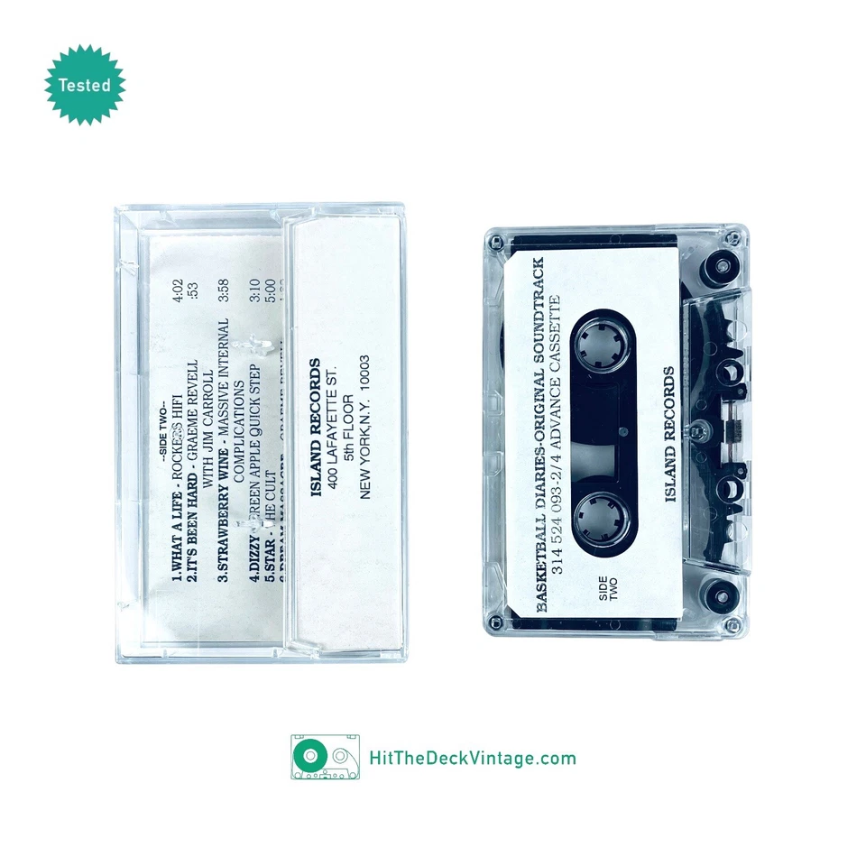 The Basketball Diaries Soundtrack Cassette Tape (1995) PROMO/ADVANCE TESTED - Image 2 of 3