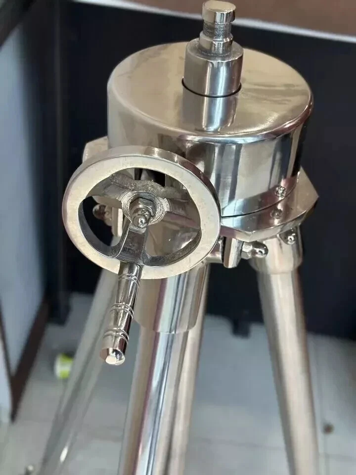 62" Steel Floor Standing Tripod Binocular Antique Heavy Silver Nautical Decor Gi - Image 3 of 4