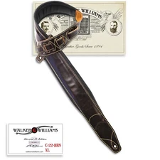 Walker & Williams C-22-BRN-XL Extra Long Padded Brown  Leather Strap up to 64