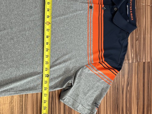 Mens Cutter & Buck Shirt Gray Orange Short Sleeve Golf Polo sz 2XL XXL - Picture 3 of 8