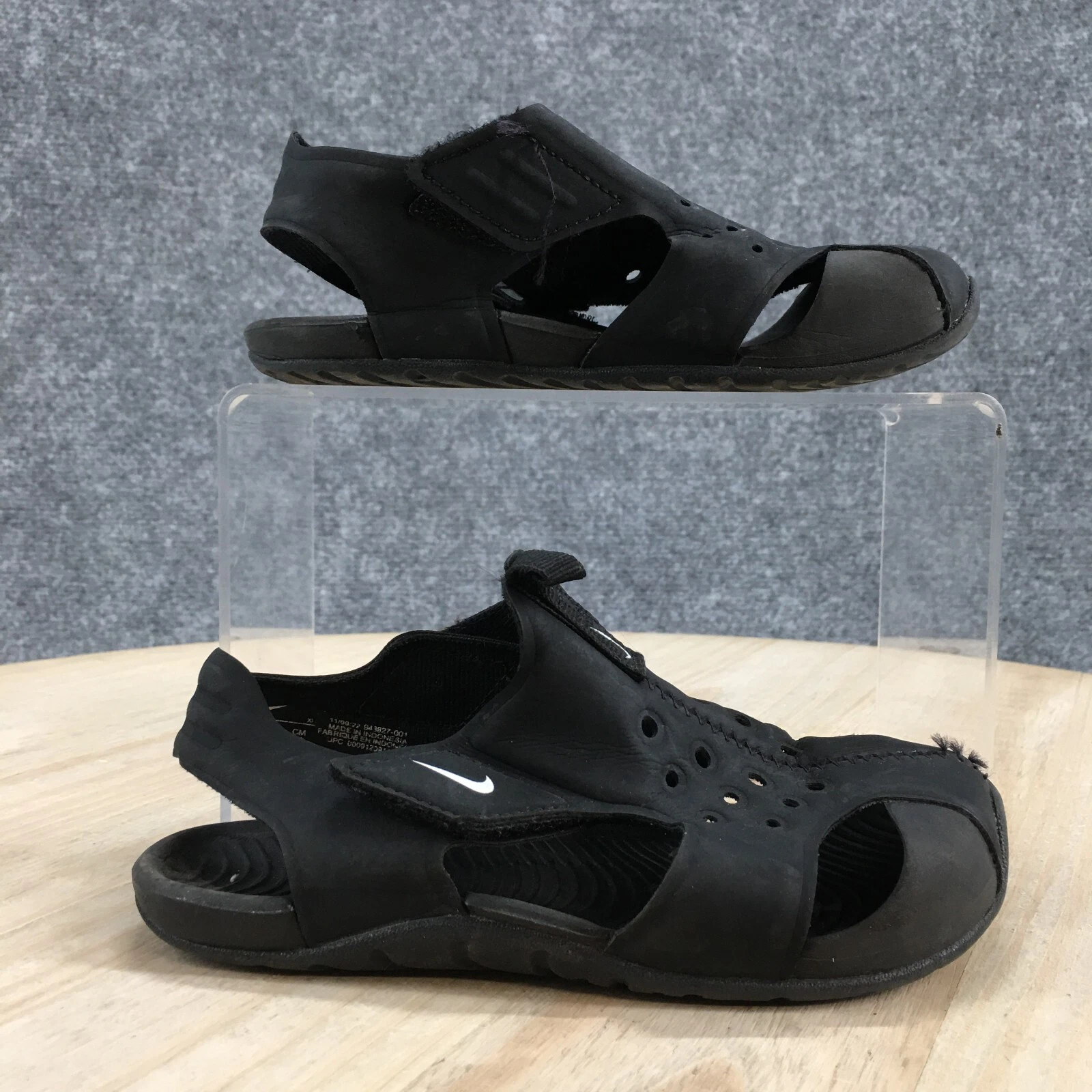 Nike sandali bambini 10 Sunray Protect 2 piatti casual slingback 943827 001 neri