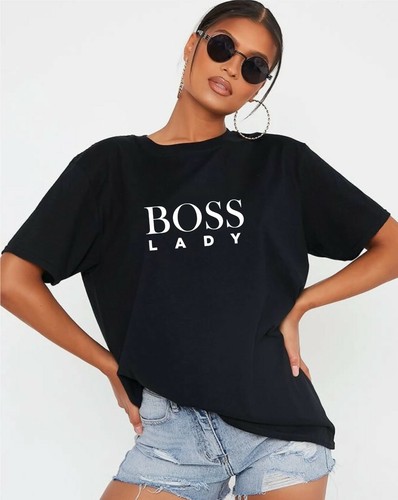 Women's Ladies BOSS LADY T-Shirt Summer Boss Chick OVERSIZED LAZY Tee Shirt  Top | eBay