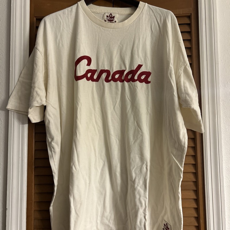 Vtg 2002 XXL Canada Salt Lake City Olympics Felt Spellout Single Stitch T Shirt