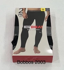 32 Degrees Heat Men's 2-Pack Stretch Quick-Dry Base Layer Pants, Black, Size S