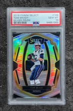 2018 panini select #166 tom brady; base silver SSP holo prizm insert PSA 10
