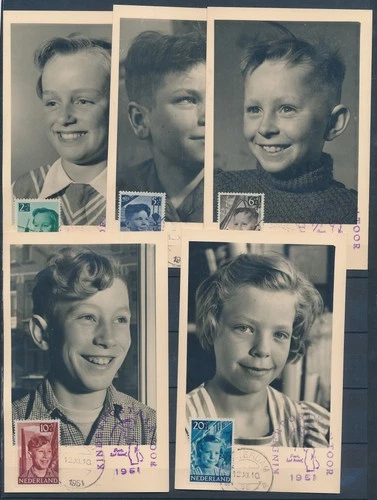 XE63243 Netherlands 1951 child welfare maxicards used