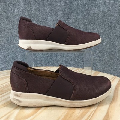 Clarks Unstructured Shoes Womens 6.5 M Slip On Burgundy Casual Comfort Low Top