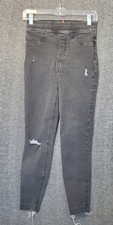 SPANX  Jeans Womens Size XS Faded Black Pull On High Rise Distress Skinny Leg