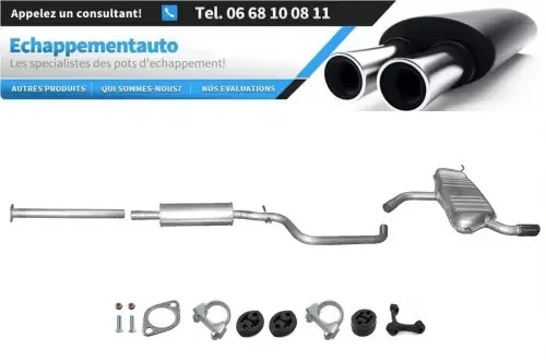 Ligne echappement VW Golf Plus 1.2 TSI 77kW en acier avec marquage E