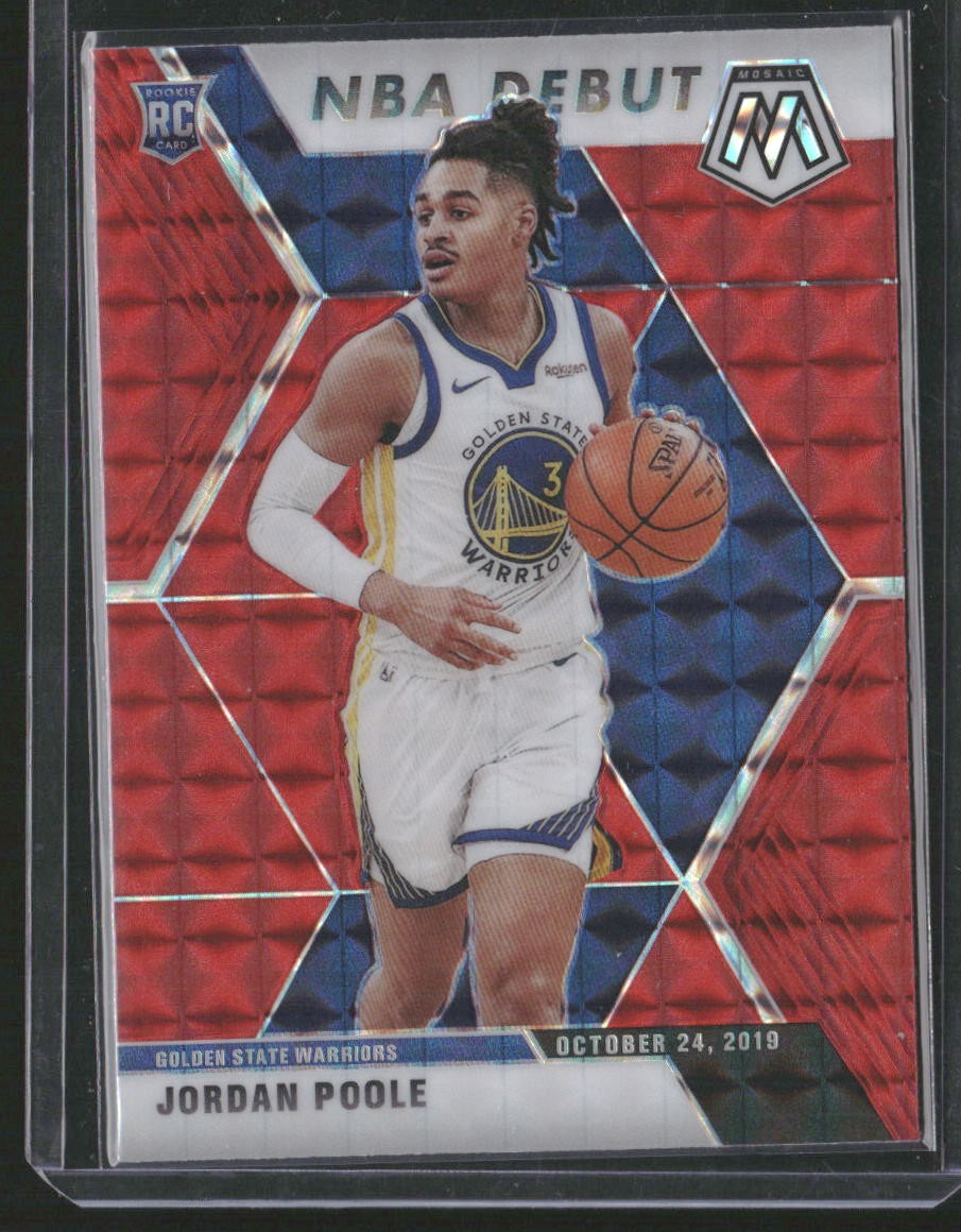 2019-20 Panini Mosaic #261 Jordan Poole Red Prizm