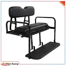 Rear Flip Seat for EZGO TXT Golf Carts Black Cushions 1994.5-Up