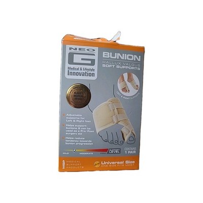 NEO G Bunion Correction System One Pair Soft Support Adjustable Brace One Size