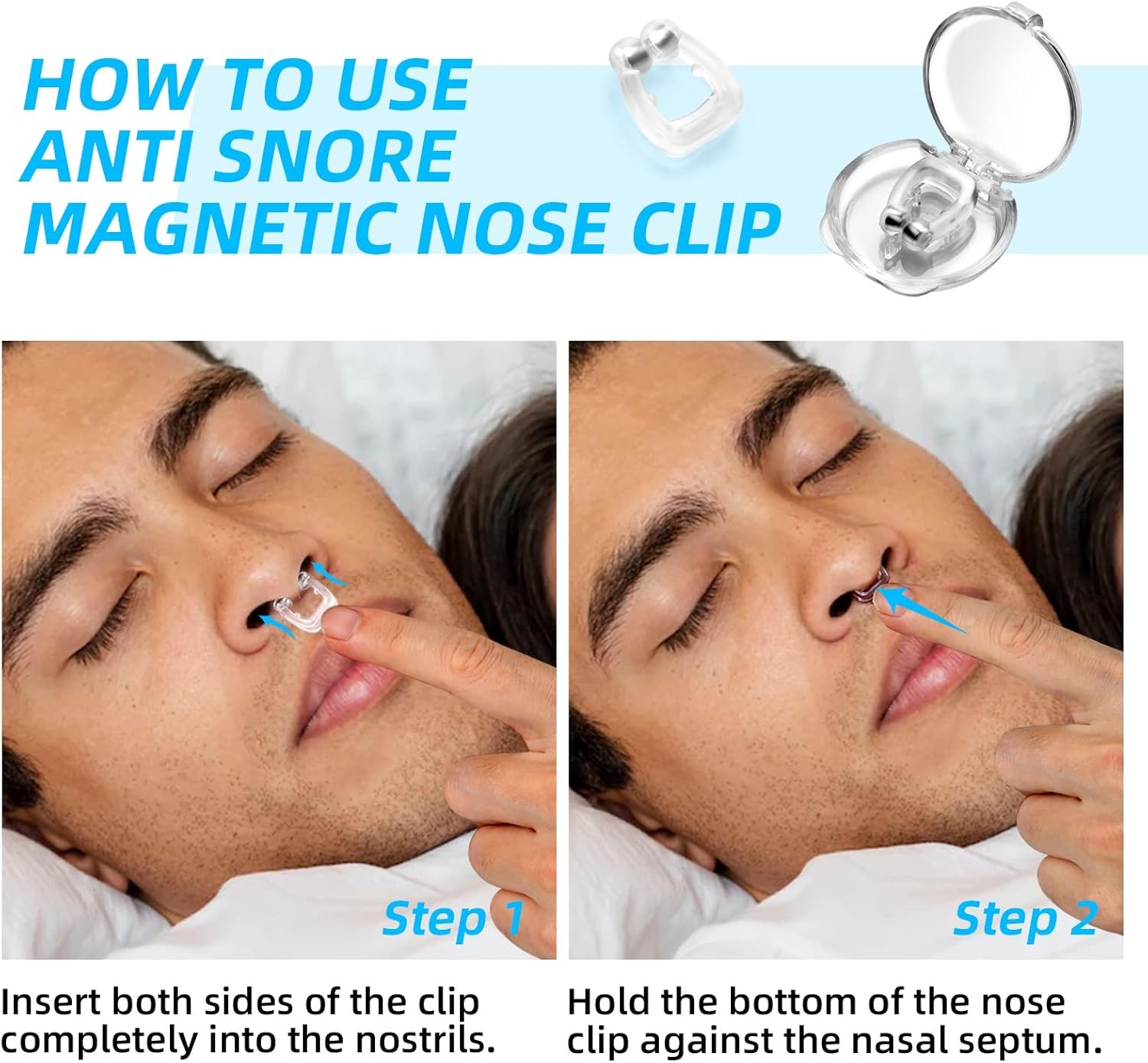 Anti Snoring Devices, Silicone Magnetic Anti Snoring Nose Clip, 6PCS Snore Stopp
