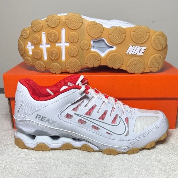 Nike Reax 8 TR Mesh 621716-103 White-Red Men's Cross Training