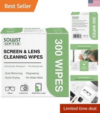 Gentle Rosewater Lens Cleaning Wipes 300 Individually Wrapped for All Surfaces