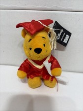 Disney Original Winnie The Pooh 6" Mini Graduation Plush Doll Red Cap and Gown