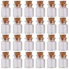 24 Pcs 5ml Mini Glass Bottles with Cork Stoppers for Wedding Party Favor