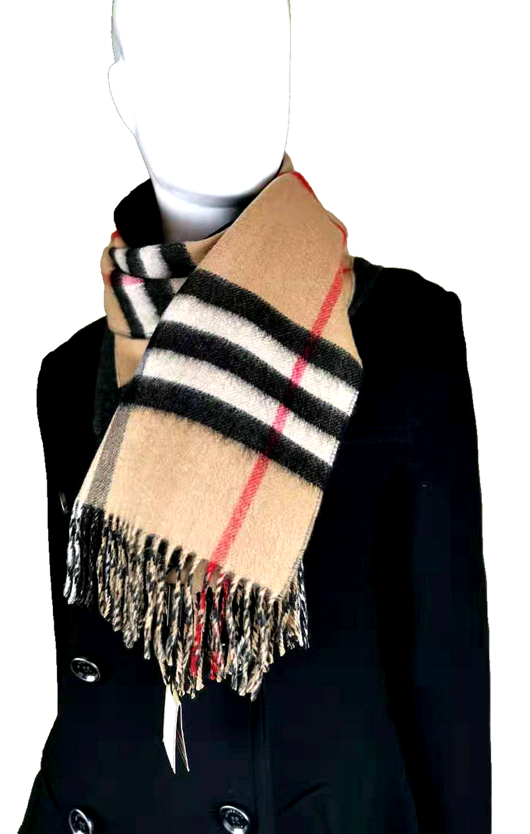 小物 Burberry, Classic Cashmere Stole NWT Burberry Classic Check/Gray Double-Sided Cashmere Scarf