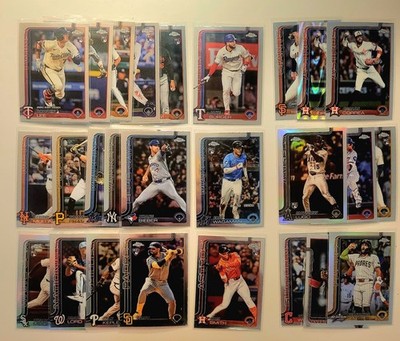 [2025 Topps Chrome MLB Series 2] Lot 25 Cards: Base + Refractors - See 2nd Photo