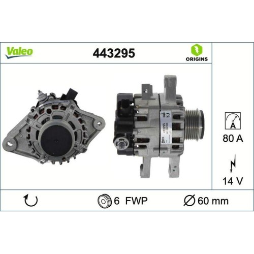 Alternateur Valeo 443295 Origins pour moteurs de Citroen Berlingo