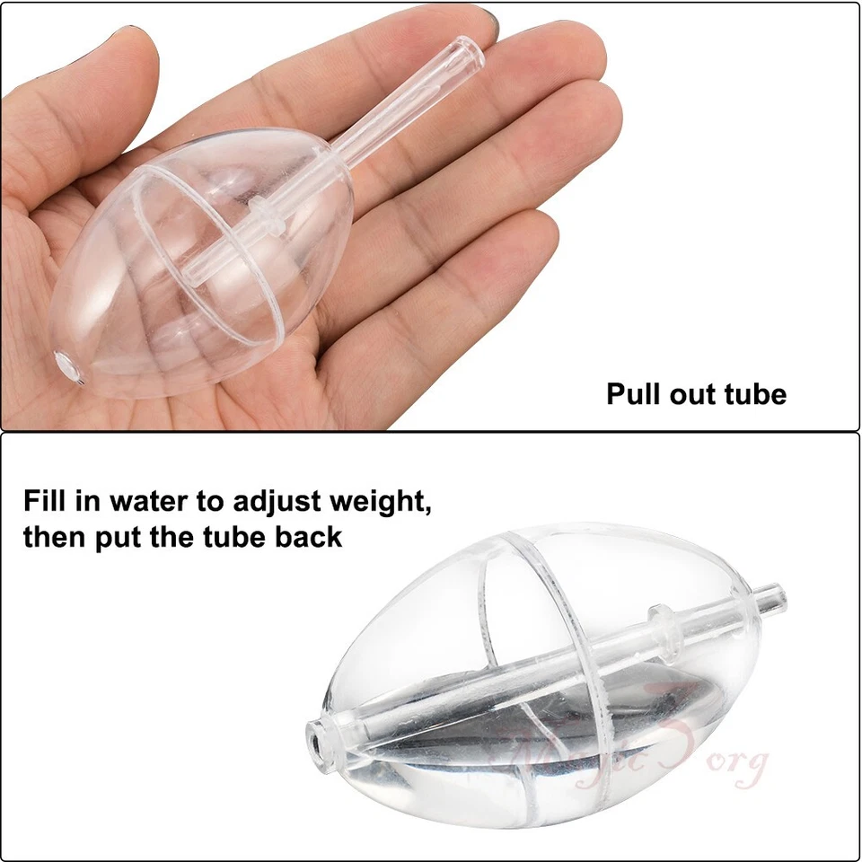 10 peças bobina flutuante de pesca bolha fundição plástico transparente oval pequeno médio grande - Imagem 4 de 4
