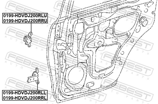 FEBEST 0199-HDVDJ200RLU Door Hinge for LEXUS,TOYOTA,TOYOTA (FAW)