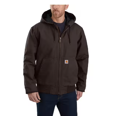 ｢G｣ Carhartt 104050-DKB Washed Duck Active Jacket for Men Dark Brown