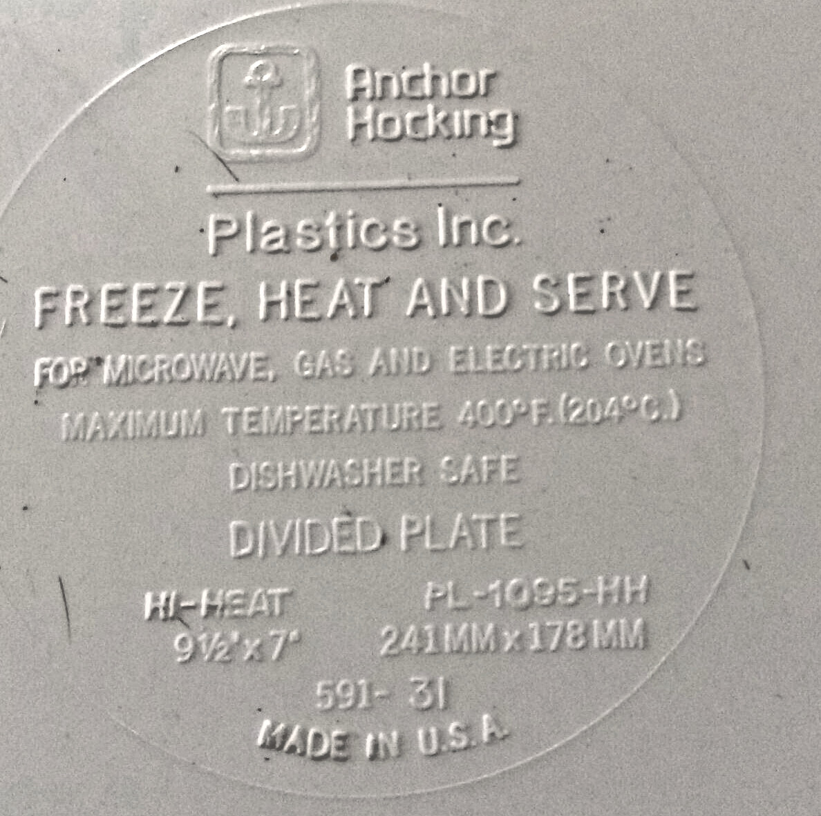 8 Divided Plates Melamine  Anchor Hocking no Lids Kids Holiday Camping Daycare