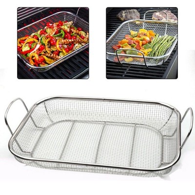 Heavy-Duty Vegetable Grill Basket - 15x11 Inch For Perfectly Grilled Veggies!