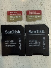 2x Pack SanDisk 128GB Extreme A2 V30 U3 MicroSDXC Memory Card w/ Adapter