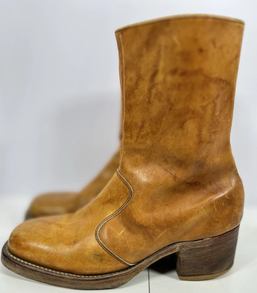 Vintage 70s Frye Boots Short Campus Boots Womens 10.5B USA Y2K - Image 3 of 4