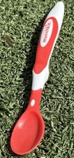 Munchkin 6.5 Red White Baby Feeding Spoon Soft Tip BPA-Free Toddler Utensil