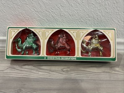 Vtg Bradford Christmas Three Wise Men Kings Camels Plastic Figurines Lot