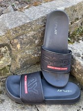 Men?s Replay Black:Red Foam Pool Slides Sliders Summer Beach Sz8/42