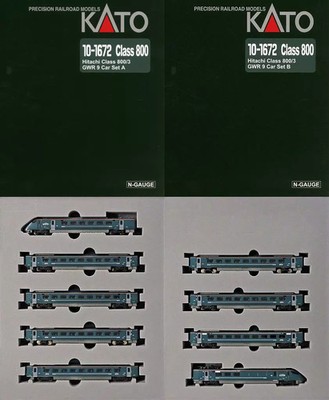 KATO Spur N 1/148 British Rail Class 800/3 GWR 9 Wagen Zug Set 10-1672 Neu JPN
