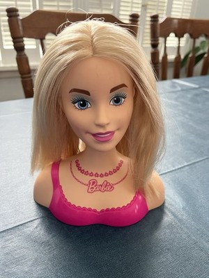 Mattel Barbie Styling Head Bust Blonde Plastic, 8'' Tall