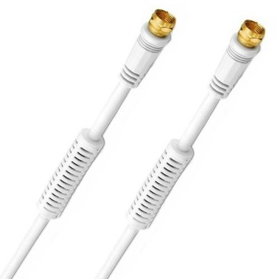 SAT TV Antennenkabel F-Anschlusskabel 2,5m Gold 135 dB Mantelstromfilter 4K 8K
