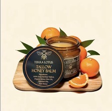 Honey Tallow Balm-Natural Skin Moisturizer-Grass-Fed Beef Talkow,Raw Honey Olive