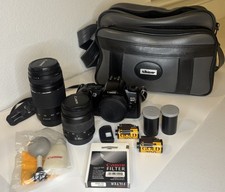    Canon EOS Rebel XS Film Camera Bundle w/ Lenses, Bag  Accessories   Tested