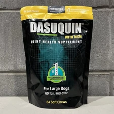 Dasuquin MSM Joint Health Supplement Soft Chews For LARGE Dogs 84ct Exp 06/26+