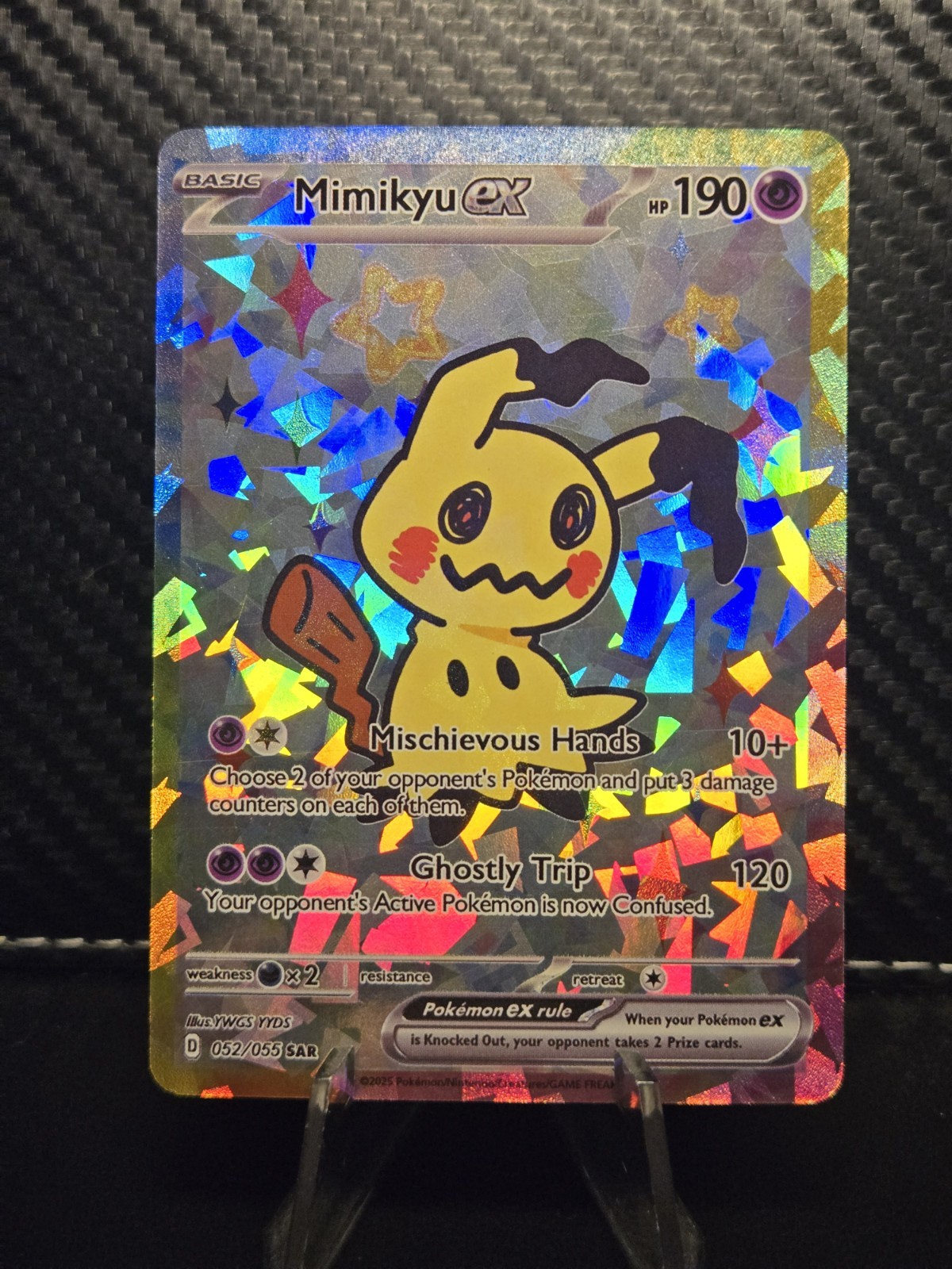 Pokemon MIMIKYU Special Doujin Art Starry Holo Card Cracked Ice 